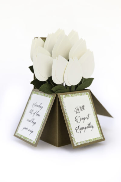 White Rose Bouquet Pop Up Sympathy Card