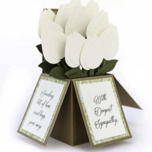 White Rose Bouquet Pop Up Sympathy Card