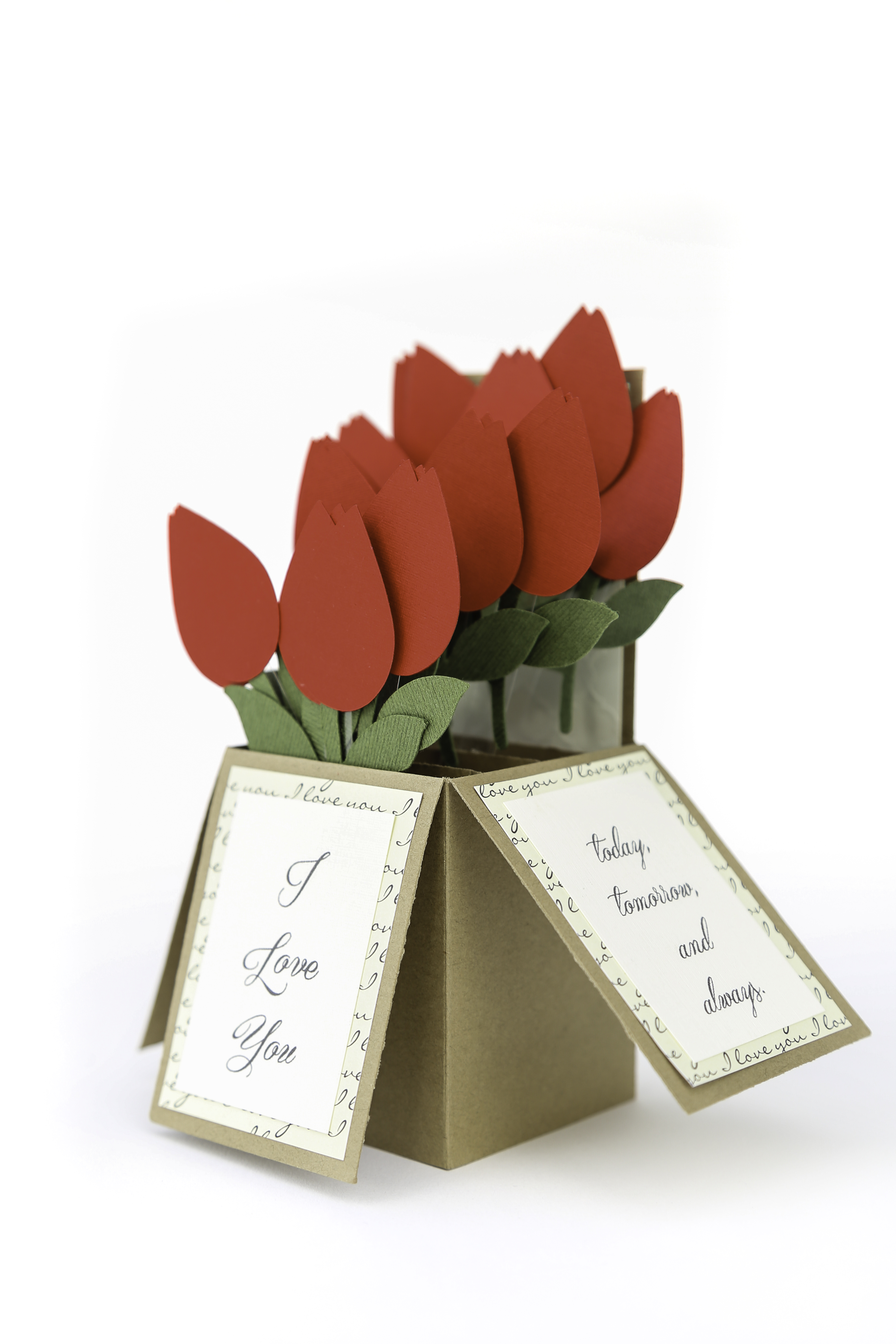 Red Rose Bouquet II Pop Up Valentine's Day Card - Image 2