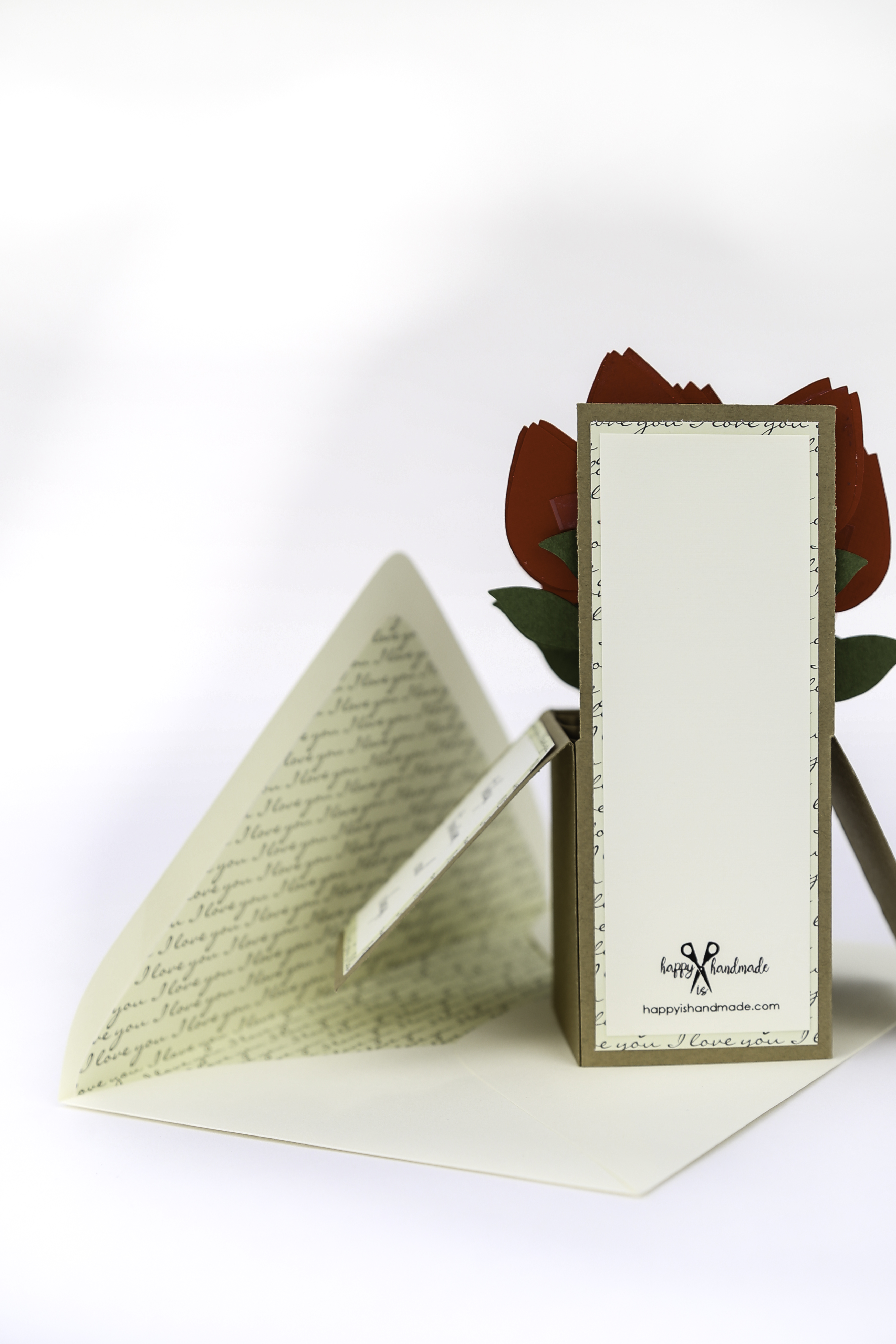 Red Rose Bouquet II Pop Up Valentine's Day Card - Image 3