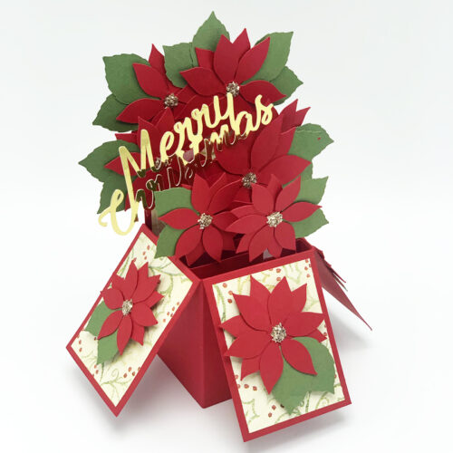 Pretty Poinsettias (Red) Pop Up Christmas Greeting Card