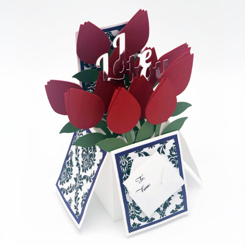 Rose Bouquet Pop Up Card