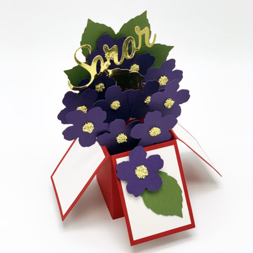African Violets Pop Up Card