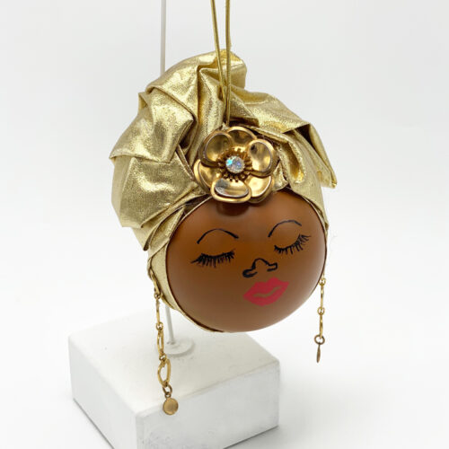 Ethnic Christmas Ornament - Gold Headwrap