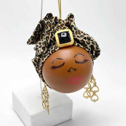 Ethnic Christmas Ornament - Leopard Print Headwrap II