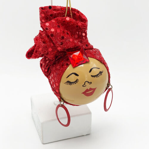 Ethnic Christmas Ornament - Red Headwrap